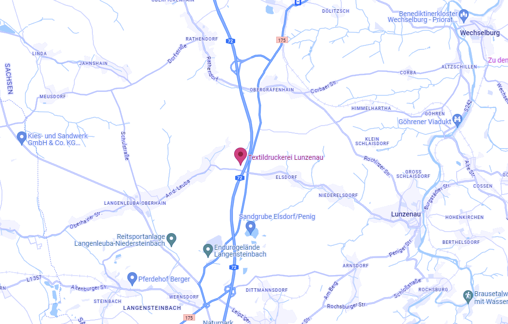 Lageplan Textildruckerei Lunzenau